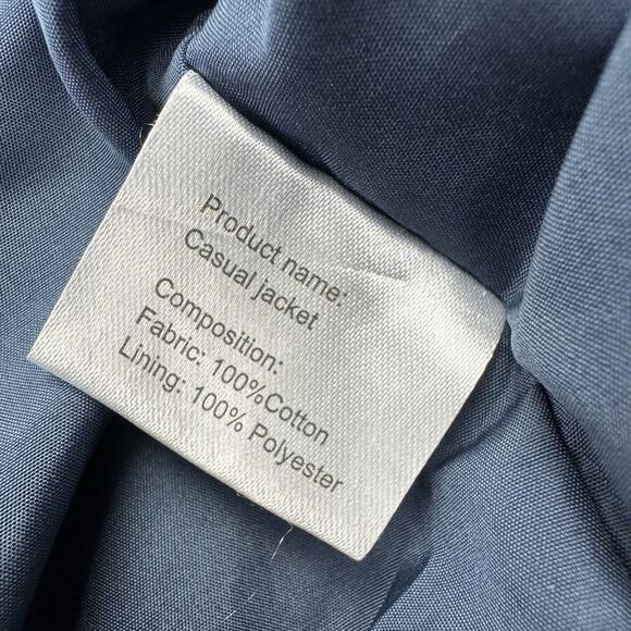 Men’s 2XL Blue Outdoor Cotton Bomber Jacket Utility Pockets Casual Workwear - Picture 5 of 9